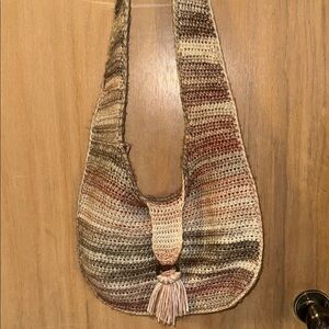 Handmade Knit Hobo Vintage-looking (70’s) Bag
